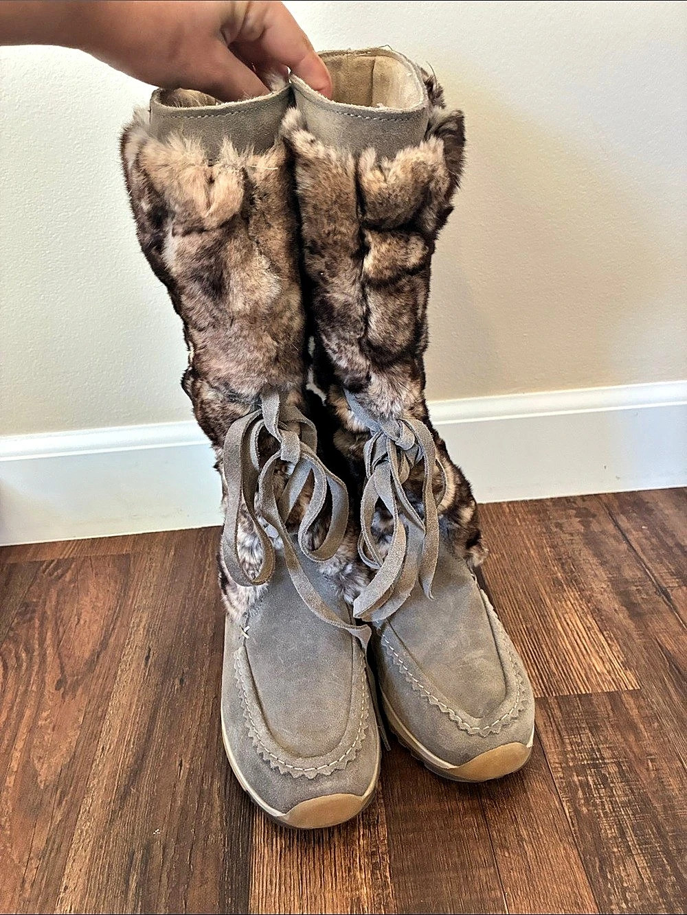 Tecnica Women's Faux Fur Winter Boots Brown & Gray US 8